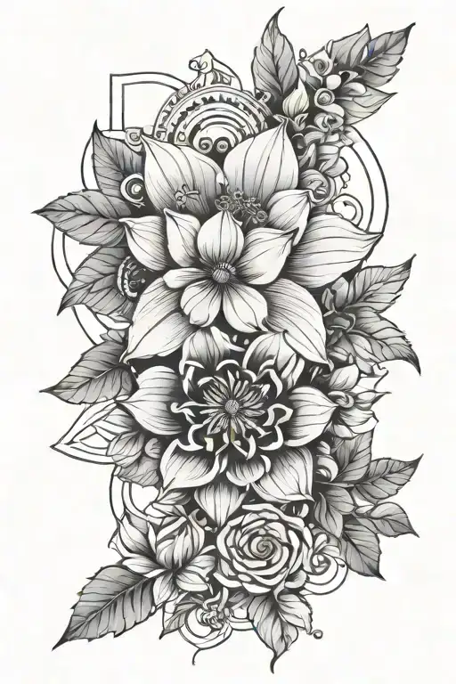 Floral And Geometric Design