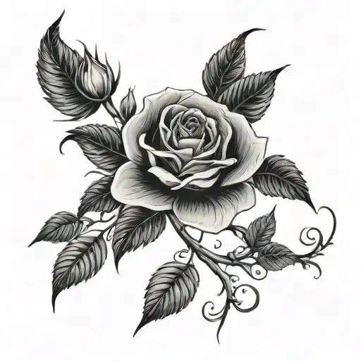 Roses Blooming Out Of Moonflower Vine Thin Long