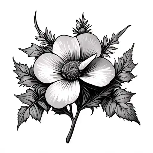 Clover And Thistle Intertwined