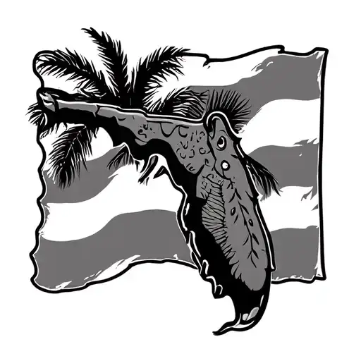 Florida Flag With Native Wildlife