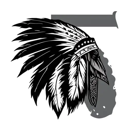 Florida Flag With Native American