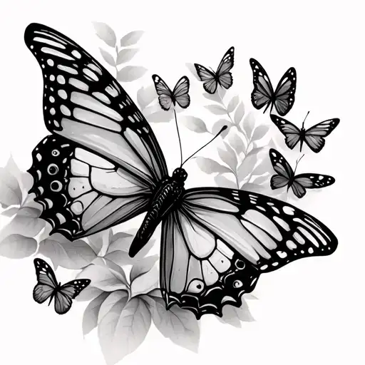 Small Butterflies In A Forest