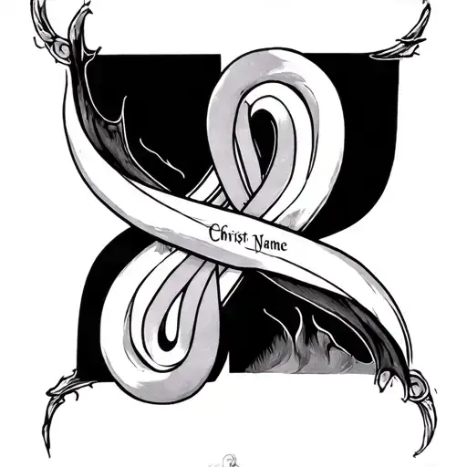 Infinity Symbol Christ Name Written
