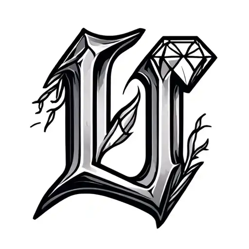 Diamond Wi Letter L Inside