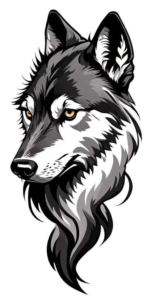 Dark Forest Mountain Wolf Head