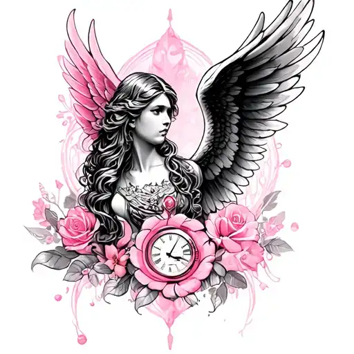 Pink And Watch Plus Angel Wings