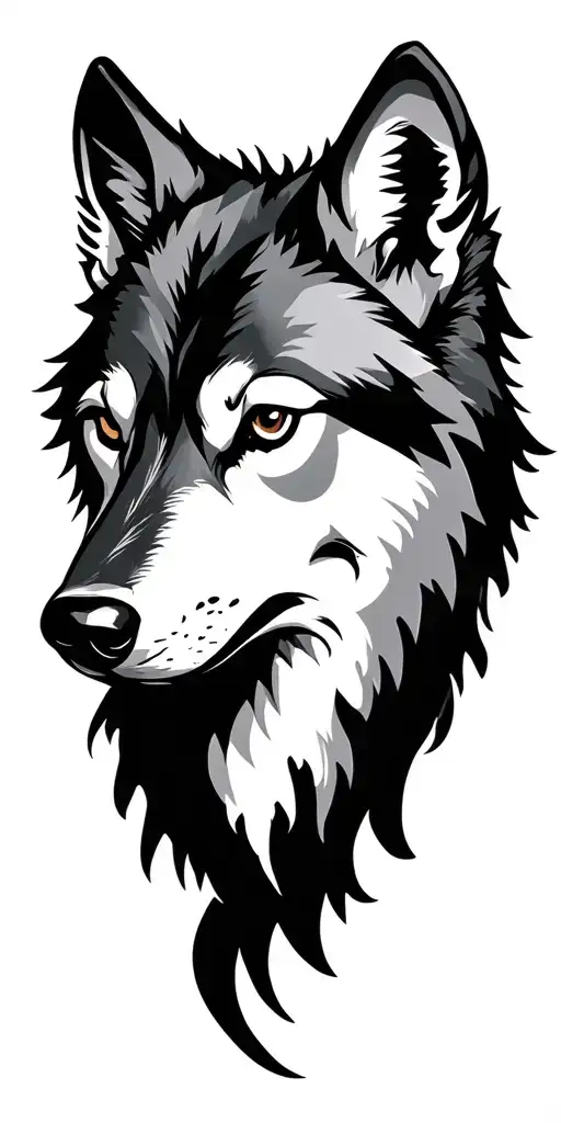 Dark Forest Mountain Wolf Head