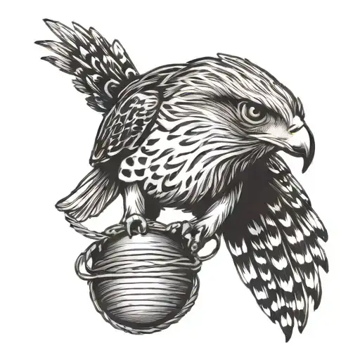 Hawk On A Wire Wrapped Round