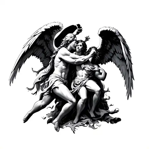 Angels And Demons Fighting