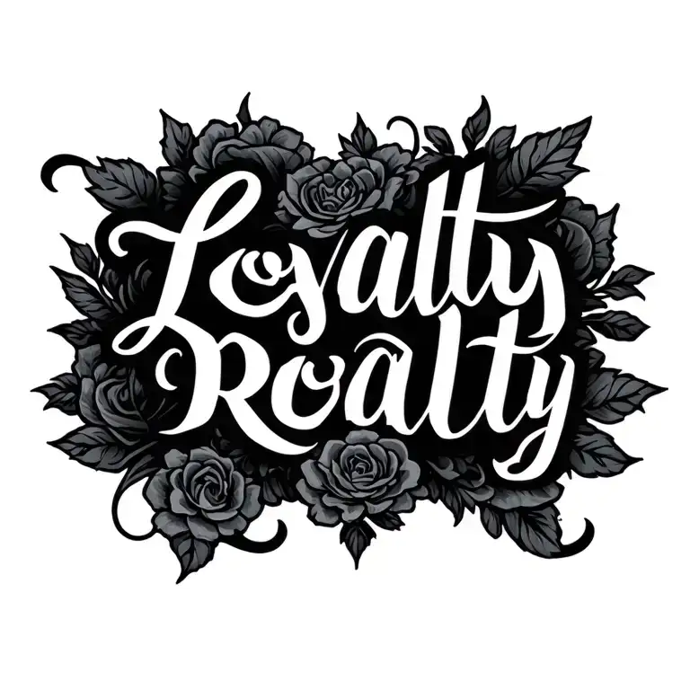 Loyalty Over Royalty Fancy Calligraphy Design