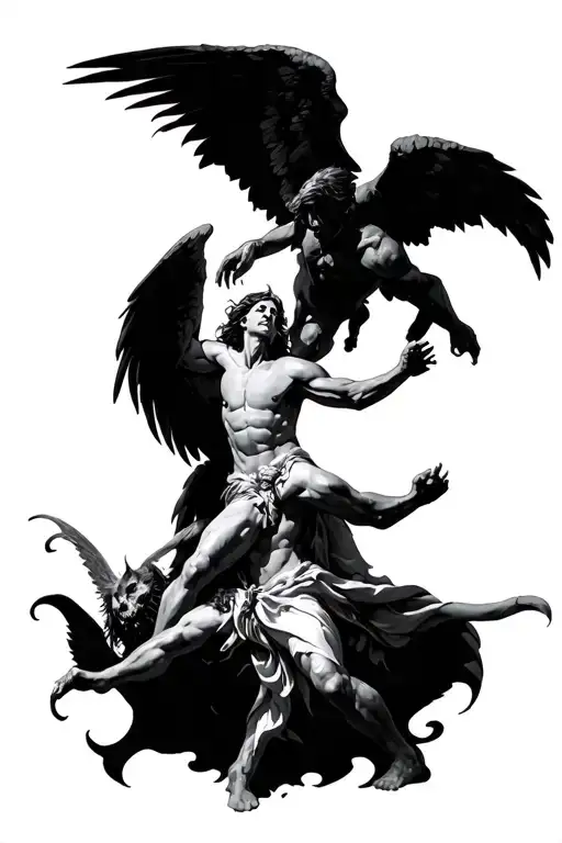 Angels And Demons Fighting