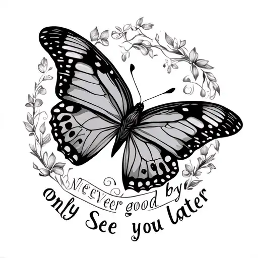 Butterfly With The Text Its Never Good Bye Only See You Later