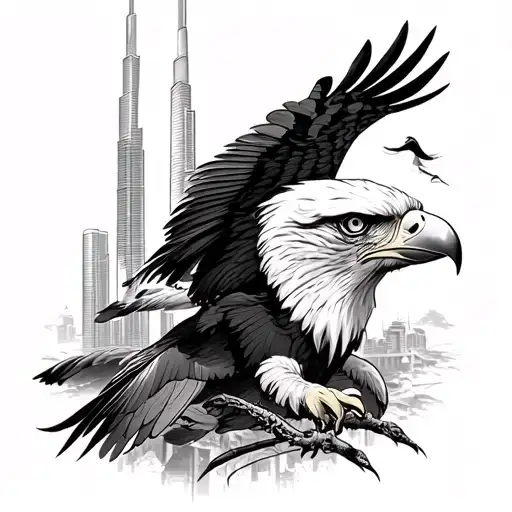 Burj Khalifa And Philippine Eagle And Phillippine Flg