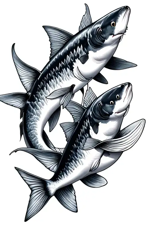 Sharks And Coy Fish Swimming