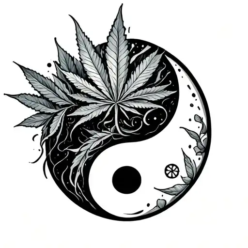 Yin Yang With Weed Integrated