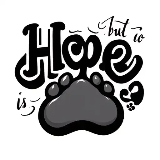 Word Hope But The O Is A Paw