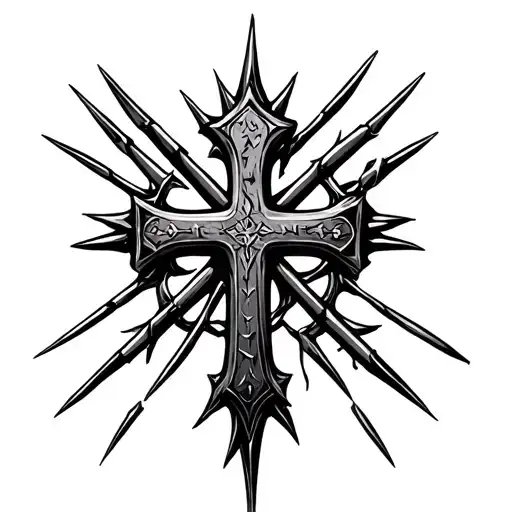 Christian Cross Made Out Of Iron Nails