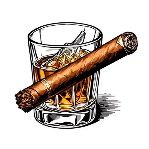 Cigar And Whiskey Glass