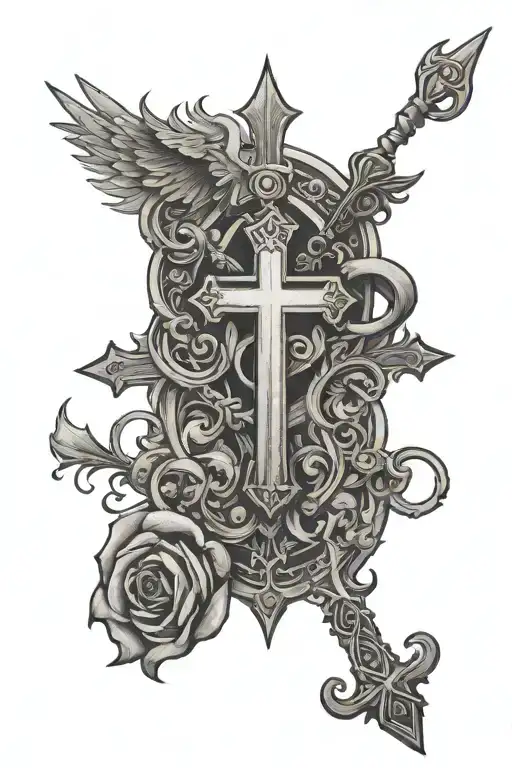 Christian Tattoo With Polish Symbolism Mixed In