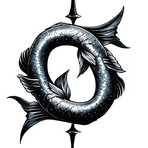 Pisces And Sagittarius Symbols Intertwined
