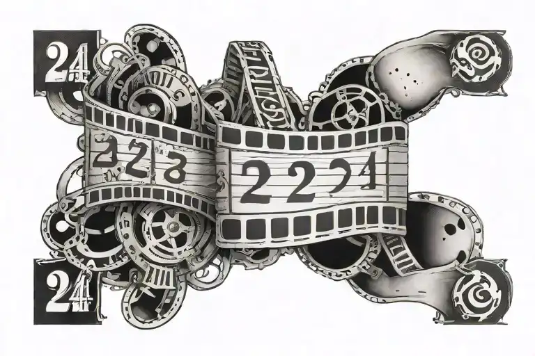 Movie Film Strip With Number 24 Subtly Incorporated