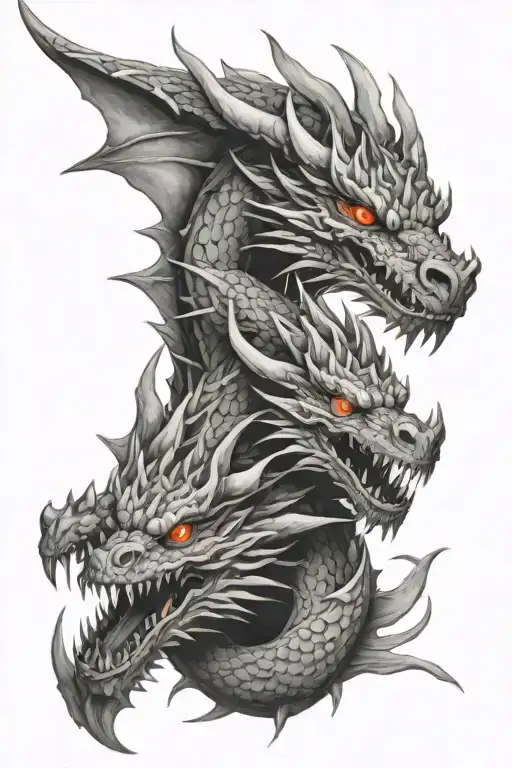 Twin Head Dragon Ice And Fire Dragon Wrapped