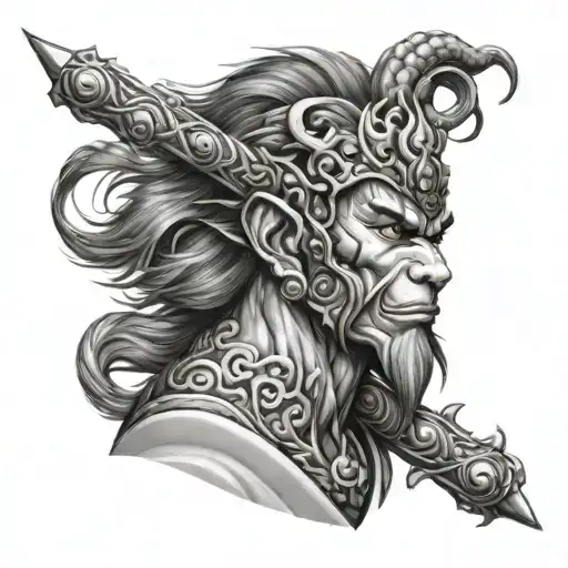 Monkey King And Dragon Wrapped