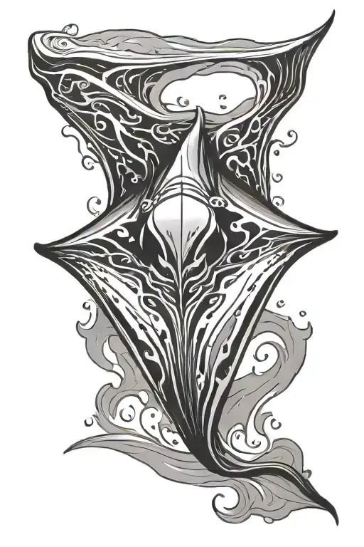 Manta Ray Gracefully Swimming