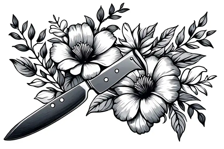 Chef Knife Flowers