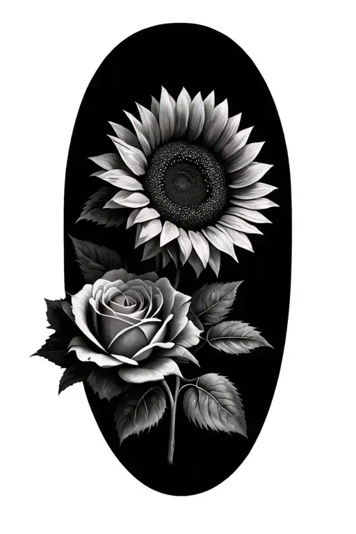 Sunflowers And Tea Roses Bloom