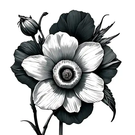 Daffodil And Poppy Flower