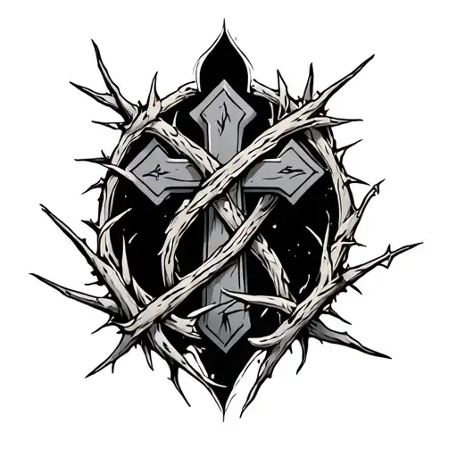 Cross And Thorns Wrapped