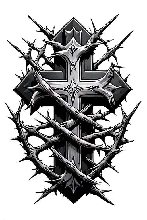 Cross And Thorns Wrapped