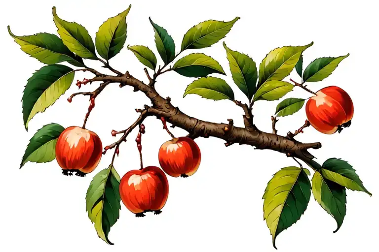 Tree Branch With Crabapple