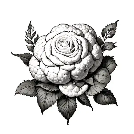 Cauliflower And Roses Mixed Together