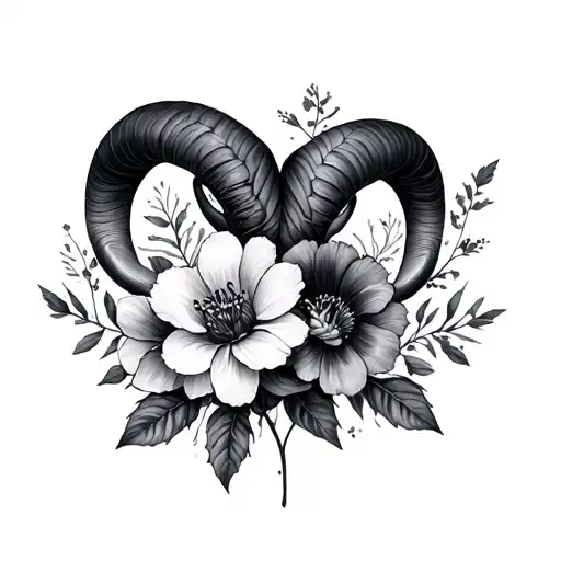 Aries Taurus Flowers Intertwined With Their Constelations