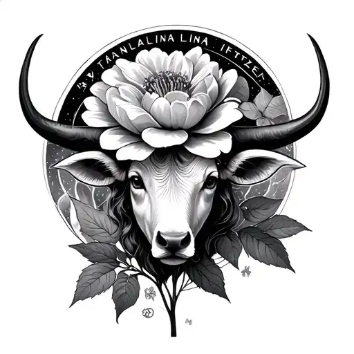 Taurus Constellation And It's Flower With Katalina Itzel In Script