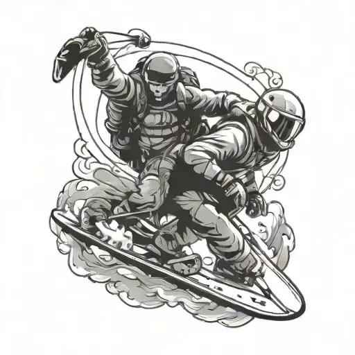 Skiing Snowboarding Parachuting