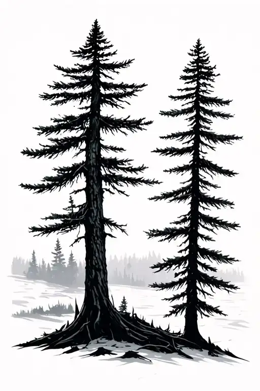 Lodgepole Pine Tree Silhouette
