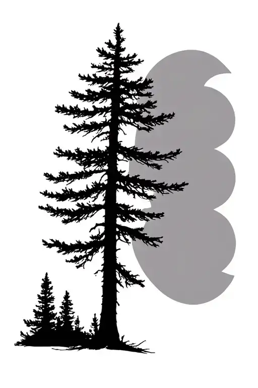 Lodgepole Pine Tree Silhouette