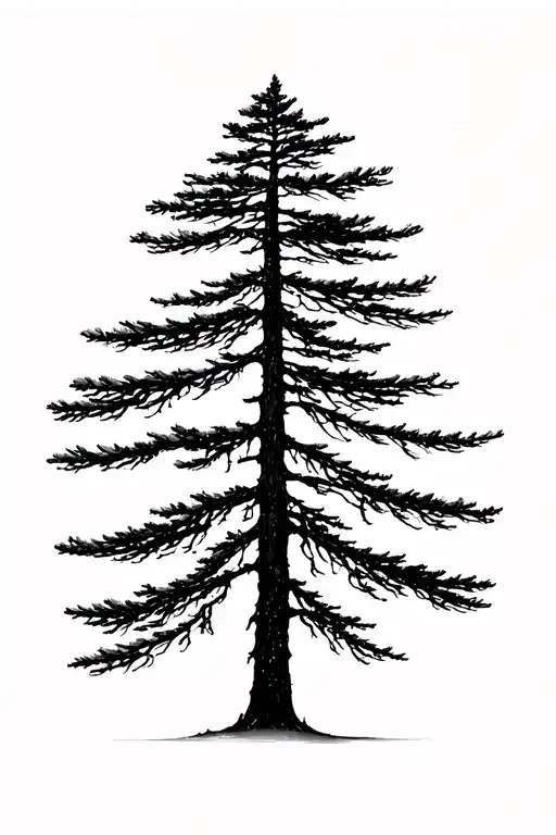 Lodgepole Pine Tree Silhouette