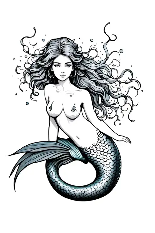 Mermaid With Long Tail