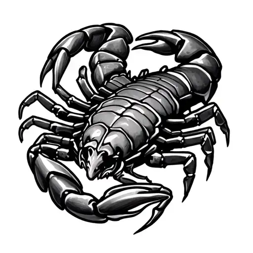 Mechanical Scorpion American Trad Tattoo Design