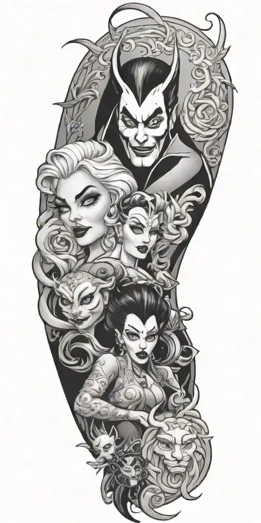 Full Sleeve Disney Villains Whole Arm
