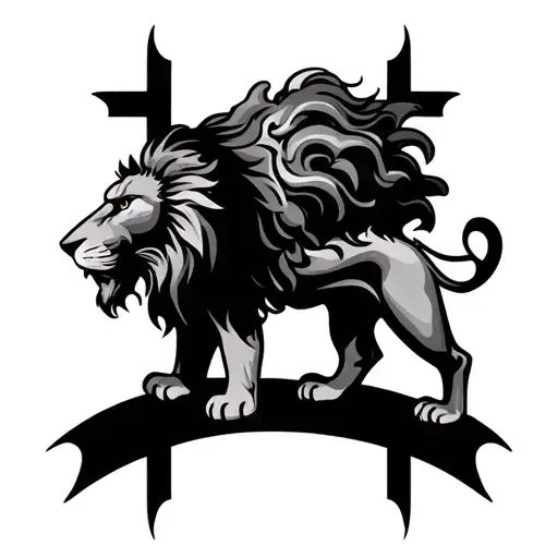 Lion And Cross