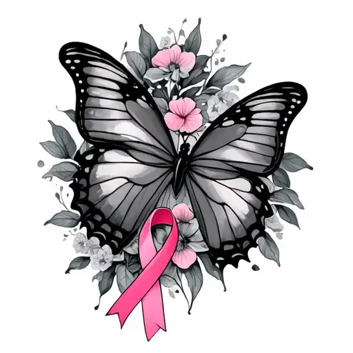 Breast Cancer And Butterfly