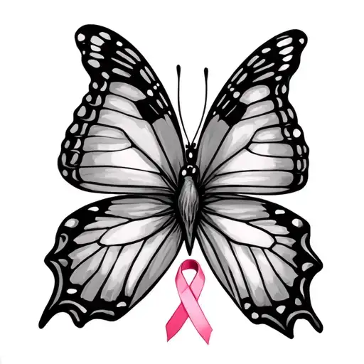 Breast Cancer And Butterfly
