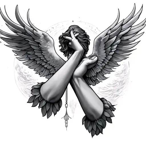 Two Hands To Heaven Tattoo Design