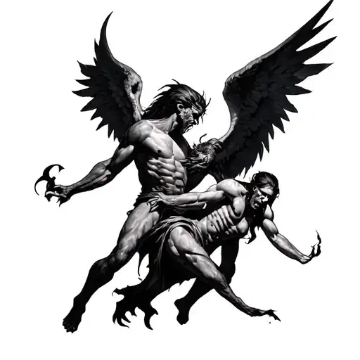 Demons And Angels Fighting