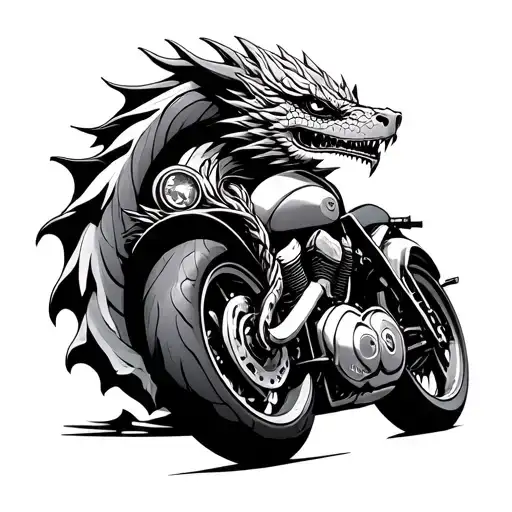 Motorcycle And Dragon Wrapped